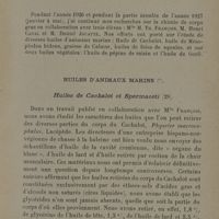 0045 - Page 3 - Résumé des travaux. Huiles d'animaux marina. Huiles de Cachalot et Spermaceti