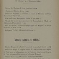 0007 - Page 3 - Titres Universitaires et hospitaliers. Sociétés savantes et Congrès