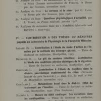 0014 - Page 12 - III. - Analyse d'ouvrages IV. - Contribution à des Thèses ou Mémoires préparés au Laboratoire de Physiologie de la Faculté de Médecine