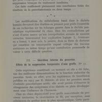 0025 - Page 23 - III. - Sécrétion interne du pancréas. Effets de la suppression temporaire d'une greffe