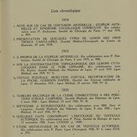 0005 - Page 3 - Travaux chirurgicaux. Liste chronologique