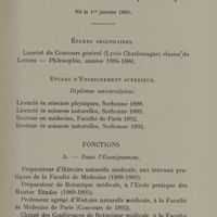 0005 - Page 3 - Titres et travaux scientifiques de M. Heim de Balsac (Frédéric). Etudes secondaires. Etudes d'Enseignement supérieur. Diplômes universitaires. Fonctions. A. - Dans l'Enseignement