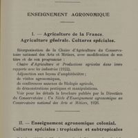 0013 - Page 11 - Travaux relatifs à l'agronomie. Enseignement agronomique. I. - Agriculture de la France. Agriculture générale. Cultures spéciales / II. - Enseignement agronomique colonial. Cultures spéciales: tropicales et subtropicales
