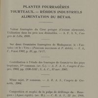 0021 - Page 19 - Plantes fourragères. Tourteaux. - Résidus industriels. Alimentation du bétail