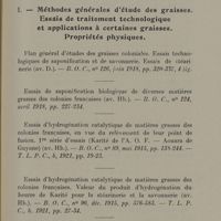 0023 - Page 21 - Plantes oléagineuses. I. - Méthodes générales d'étude des graisses. Essais de traitement technologique et applications à certaines graisses. Propriétés physiques