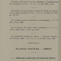 0048 - Page 46 - Plantes textiles. - Fibres. I. - Méthodes générales d'essais des fibres