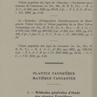 0060 - Page 58 - Plantes tannifères. Matières tannantes. I. - Méthodes générales d'étude des plantes tannifères