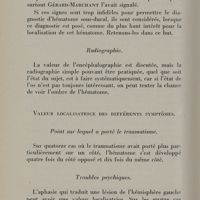 0092 - Page 98 - Radiographie / Valeur localisatrice des différents symptômes. Point sur lequel a porté le traumatisme. Troubles psychiques