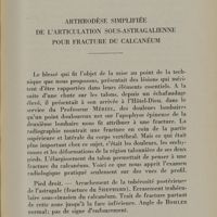 0191 - Page 197 - Arthrodèse simplifiée de l'articulation sous-astragalienne pour fracture du calcanéum