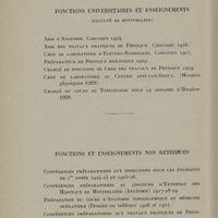 0008 - Page 6 - Fonctions universitaires et Enseignements (Faculté de Montpellier). Fonctions et enseignements non rétribués