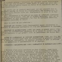 0051 - Page sans numérotation - Addendum à la notice de M. Armand Billard Doyen de la Faculté des Sciences de Poitiers (dactylographié) / Conférences complémentaires pour l'agrégation de Mathématiques