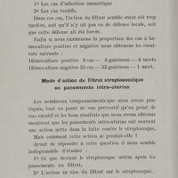 0066 - Page 64 - Mode d'action du filtrat streptococcique en pansements intra-utérins / Bactériologie in-vivo