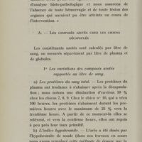 0048 - Page 46 - A. - Les composés azotés chez les chiens décapsulés. 1° Les variations des composés azotés rapportés au litre de sang