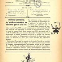 0063 - Page 1 - Sommaire / Chronique scientifique. Des accidents consécutifs au traitement par les sels d’or [Dr Moulins]