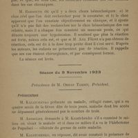 0073 - Page 261 - Société de médecine de Constantinople. Séance du 2 novembre 1923 / Séance du 9 novembre 1923. Présidence de M. Orhan Tahsin