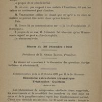 0100 - Page 280 - Société de médecine de Constantinople. Séance du 21 décembre 1923. Présidence du Dr. Aziz Fikret / Séance du 28 décembre 1923. Présidence de M. Orhan Tahsin / Communication faite le 26 octobre 1923 par M. le Dr. Handjian. Hématome extra-durale traumatique. Trépanation - Guérison (suite et fin)