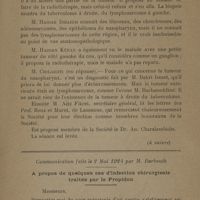 0173 - Page 331 - Société des sciences médicales. Séance du 14 mars 1924. Présidence de M. André Wahram (à suivre) / Communication faite le 2 mai 1924 par M. Barbouth. A propos de quelques cas d'infection chirurgicale traités par le Propidon