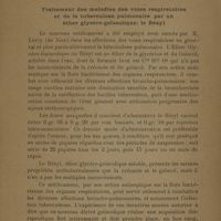 0182 - Page 352 - Notes pharmacologiques. Le gaïacol et ses dérivés dans le traitement de la tuberculose pulmonaire / Traitement des maladies des voies respiratoires et de la tuberculose pulmonaire par un éther glycéro-gaïacolique : le résyl