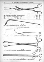 Pince de Cathelin, tenettes / Tube de Perrier-Guyon / Aiguilles de Legueu / Pince de Cathelin / Tube [...]