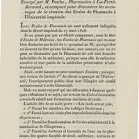0016 - Page 16 - Extrait d'un mémoire. Envoyé par M. Pesche, pharmacien à La-Ferté-Bernard, et composé pour démontrer les avantages de la réunion des écoles de pharmacie à l'université impériale