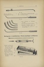 Fig. 628. - Sonde à robinet / Fig. 629. - Sonde exploratrice de Thompson / Fig. 630. - Explorateurs  [...]