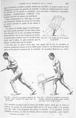 Fig. 181. Un double pas de la marche en poussant/ Fig. 182. Marche en poussant. Moment du double app [...]