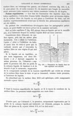 Fig. 413. Dépression du liquide dans un tube capillaire non mouillé - Traité de physique biologique. [...]