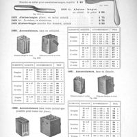 0003 - Page 5 - Abaisse-langue en cristal. Abaisse-langue pliant, en métal nickelé. Accumulateurs, bacs en celluloïd. Accumulateurs, bacs en ébonite. Accumulateurs bacs verre (autant que possible pour rester sur place).