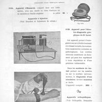 0012 - Page 14 - Appareil d'Esmarck, complet dans une boîte en carton, avec une bande de tissu élastique ou en caoutchouc feuille anglaise. Appareil pour l'électro-diagnostic graphique du Dr Larat.