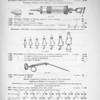 0095 - Page 97 - Seringue vésicale de Guyon, argentée, verre à serrage. Serre-noeud de Blacke.