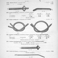 0098 - Page 100 - Sonde d'Itard. Sonde de Malécot. Sondes de Nélaton, en caoutchouc souple. Sonde de Pezzer, en feuille anglaise. Sonde de Pinard, en verre.
