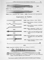 30478. et 30479. Pince à dissection / 30485. à 30490. Bougies / 30492. Explorateur métallique latéra [...]