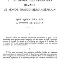 0019 - Page 17 - Le monde officiel et le monde des praticiens devant le monde franco-ibéro-américain. / Quelques vérités à propos de l'UMFIA.