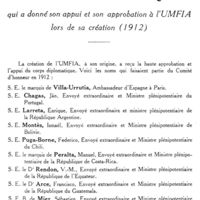 0039 - Page 37 - Corps diplomatique qui a donné son appui et son approbation à l'UMFIA lors de sa création (1912).