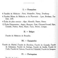 0076 - Page 74 - Facultés et écoles de médecine où l'UMFIA est représentée.