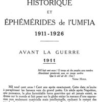 0083 - Page 81 - Historique et éphémérides de l'UMFIA. 1911-1926 / Avant la guerre. / 1911.