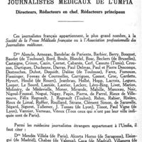 0252 - Page 250 - Liste des journalistes médicaux de l'UMFIA.