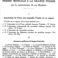 0253 - Page 251 - Rapports de l'UMFIA avec la presse médicale & la grande presse par la représentation de ses membres.