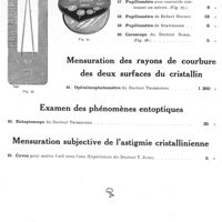 0018 - Page 18 - Pupillomètres. Mensuration des rayons de courbure des deux surfaces du cristallin. Examen des phénomènes entoptiques. Mensuration subjective de l'astigmie cristallinienne.