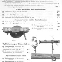 0028 - Page 28 - Miroirs non montés pour ophtalmoscopes. Fonds pour miroirs mobiles d'ophtalmoscopes. Ophtalmoscopes binoculaires. Ophtalmoscopes fixes.