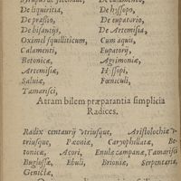 0010 - sn - Syrupi concoctorij attennantes & aperientes / Atram bilem praeparantia simplicia. Radices. Herbae