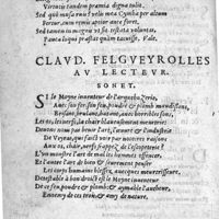 0004 - Page sans numérotation - Claud. Felgueyrolles au Lecteur. Sonet