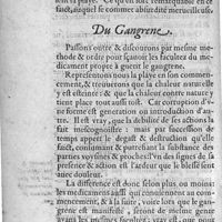 0020 - Page sans numérotation - Du gangrene
