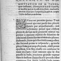 0052 - Page 26 - Responce a la refutation de M. Tannequin Guilhemet, Chirurgien de Roy de Nauarre, & maistre iuré en la uille de Nismes, touchant la curation des playes d'arquebuzade, par M. Iacques Veyras docteur en medecine