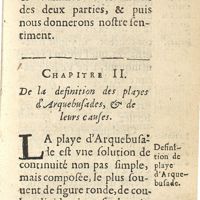 0031 - Page 5 - Chapitre II. De la definition des playes d'arquebusades, & de leurs causes