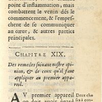 0121 - Page 95 - Chapitre XIX. Des remedes suiuant nostre opinion, & de ceux qu'il faut appliquer au premier appareil