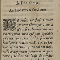 0015 - Page sans numérotation - Preface de l'Autheur au Lecteur studieux