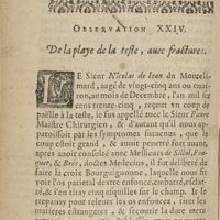 0080 - Page 80 - Obseruation XXIV. De la playe de la teste, auec fractures