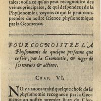 0325 - Page 307 - Pour cognoistre la physionomie de quelque personnes que ce soit, par la geomentie, & iuger de ses moeurs & actions. Chap. VI