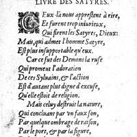 0014 - Page sans numérotation - A Monsieur Hedelin, sur son liure Des satyres